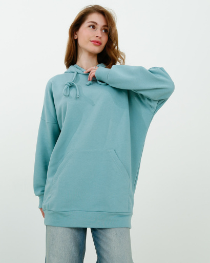 Женское нефритовое худи оверсайз 38161, Цвет: Мята, Размер: XS, изображение 4