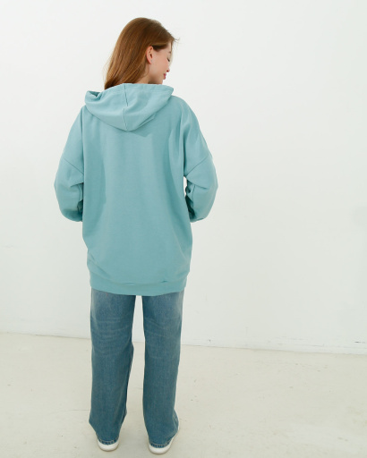 Женское нефритовое худи оверсайз 38161, Цвет: Мята, Размер: XS, изображение 5