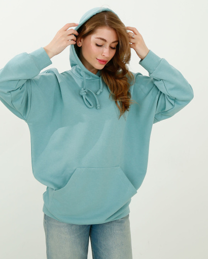 Женское нефритовое худи оверсайз 38161, Цвет: Мята, Размер: XS, изображение 6