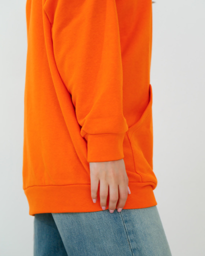 Женское оранжевое худи оверсайз 38162, Цвет: Оранжевый, Размер: L, изображение 3
