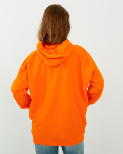 Женское оранжевое худи оверсайз 38162, Цвет: Оранжевый, Размер: L, изображение 4