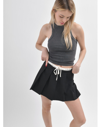 Спідниця-шорти жіноча плісе міні Carica UB-7030-8 58119, Колір: Чорний, Розмір: M, зображення 3