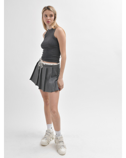 Спідниця-шорти жіноча плісе міні Carica UB-7030-4 58118, Колір: Сірий, Розмір: L, зображення 5