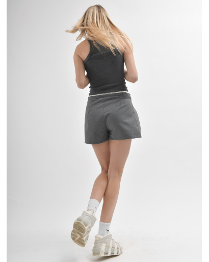 Спідниця-шорти жіноча плісе міні Carica UB-7030-4 58118, Колір: Сірий, Розмір: L, зображення 6