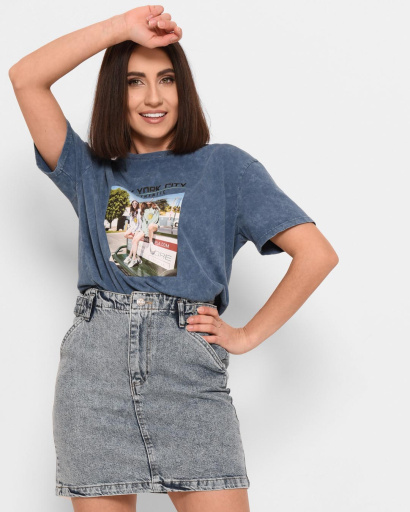 Спідниця жіноча джинсова міні Levure UB-31862-11 58057, Колір: Блакитний, Розмір: M, зображення 4