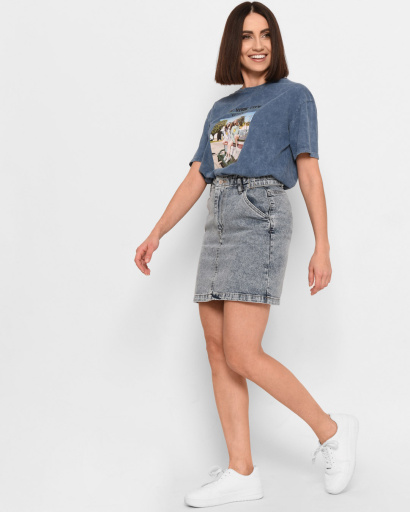 Спідниця жіноча джинсова міні Levure UB-31862-11 58057, Колір: Блакитний, Розмір: M, зображення 5