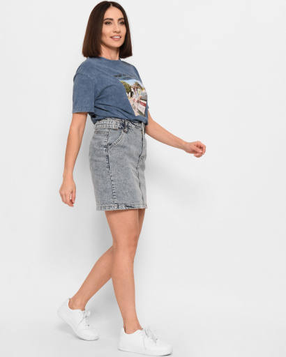 Спідниця жіноча джинсова міні Levure UB-31862-11 58057, Колір: Блакитний, Розмір: M, зображення 7