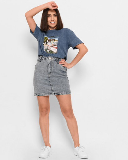 Спідниця жіноча джинсова міні Levure UB-31862-11 58057, Колір: Блакитний, Розмір: M, зображення 8