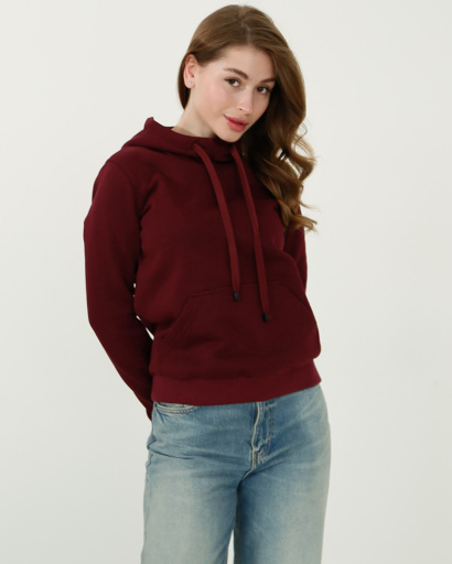 Жіночий худі з капюшоном марсала 31981, Колір: Бургунді, Розмір: XS, зображення 2