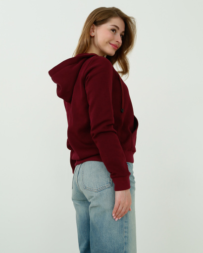 Женская спортивная кофта на молнии, марсала 31982, Цвет: Бургунди, Размер: XS, изображение 5