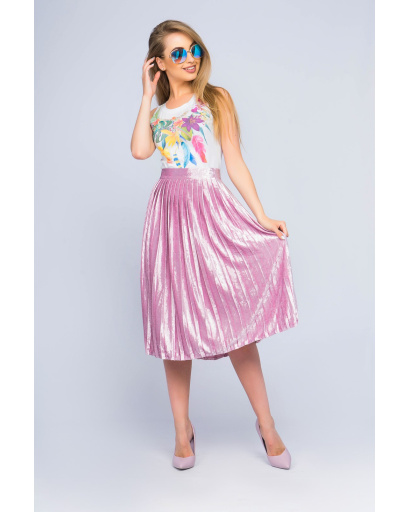 Спідниця жіноча плісе міді Carica UB-3235-15 58092, Колір: Рожевий, Розмір: M, зображення 4