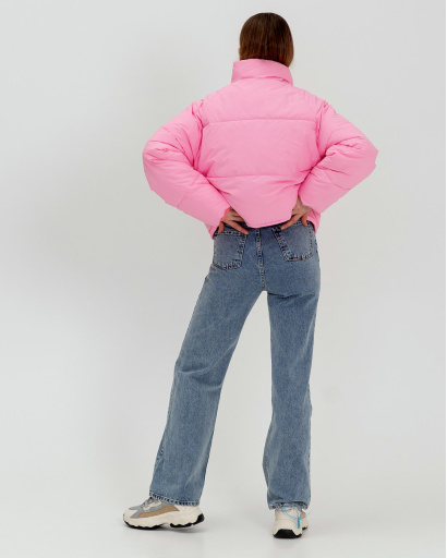 Демісезонна рожева куртка oversize 55741, Колір: Рожевий, Розмір: S, зображення 7