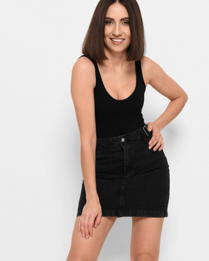 Спідниця жіноча джинсова міні Levure UB-31862-8 58058, Колір: Чорний, Розмір: L, зображення 2