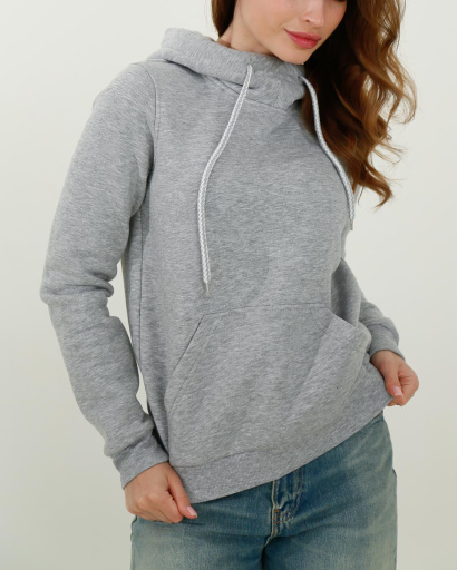 Жіночий сірий худі з капюшоном 29966, Колір: Сірий, Розмір: XS, зображення 3
