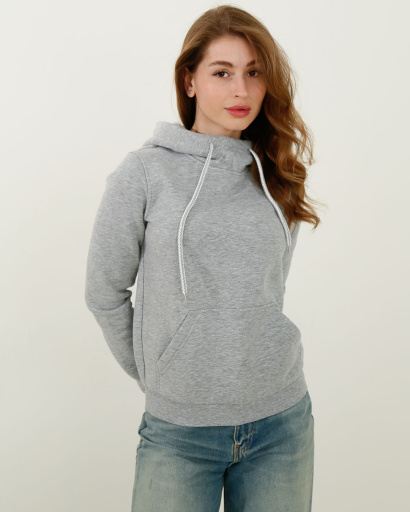 Жіночий сірий худі з капюшоном 29966, Колір: Сірий, Розмір: XS, зображення 4