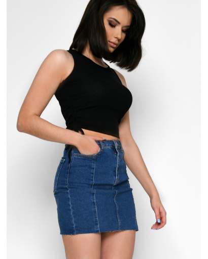 Юбка женская джинсовая мини ZDN -32152-2 58063, Цвет: Синий, Размер: XS, изображение 3