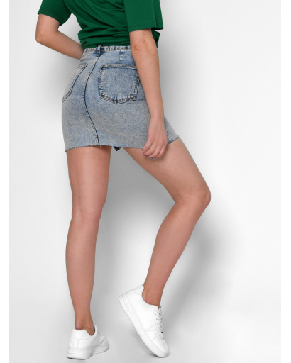 Юбка женская джинсовая мини ZDN -32152-11 58062, Цвет: Голубой, Размер: XS, изображение 2