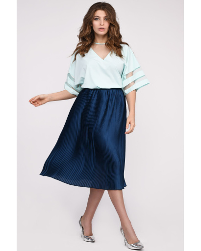 Юбка женская миди плиссе Carica UB-3252-18 58103, Цвет: Морская волна, Размер: XS, изображение 3