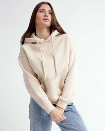 Худі oversize унісекс (чоловічий/жіночий), світло-бежевий 55816, Колір: Світлий бежевий, Розмір: M, зображення 2