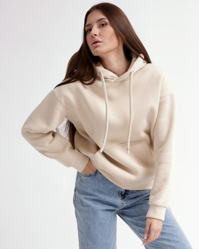 Худі oversize унісекс (чоловічий/жіночий), світло-бежевий 55816, Колір: Світлий бежевий, Розмір: M, зображення 4