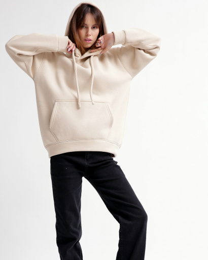 Худі oversize унісекс (чоловічий/жіночий), світло-бежевий 55816, Колір: Світлий бежевий, Розмір: M, зображення 6