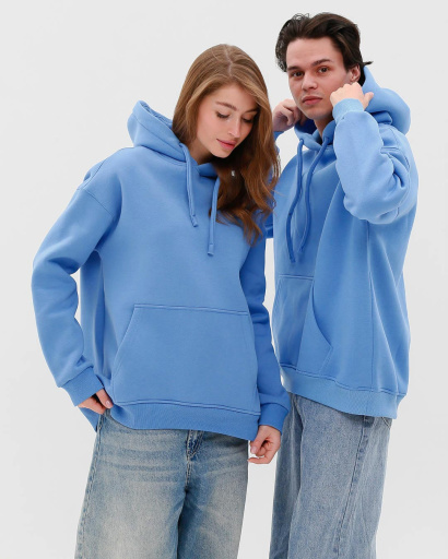 Худі oversize унісекс (чоловічий/жіночий), блакитний 55820, Колір: Блакитний, Розмір: S, зображення 2