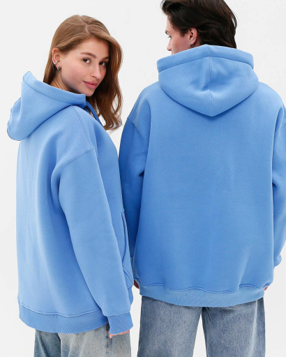 Худі oversize унісекс (чоловічий/жіночий), блакитний 55820, Колір: Блакитний, Розмір: S, зображення 3