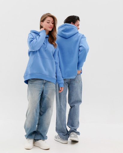 Худі oversize унісекс (чоловічий/жіночий), блакитний 55820, Колір: Блакитний, Розмір: S, зображення 5