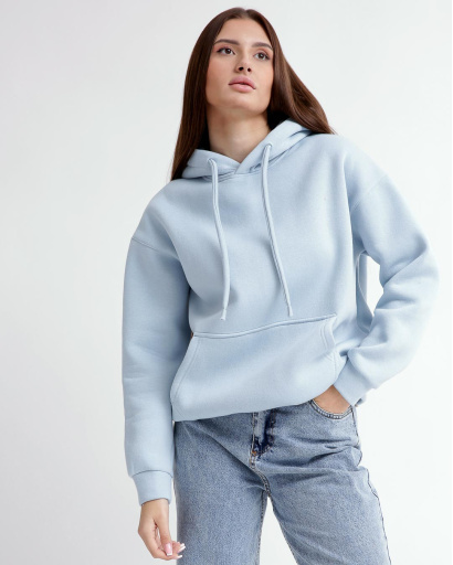 Худі oversize унісекс (чоловічий/жіночий), світло-блакитний 55822, Колір: Блакитний, Розмір: L, зображення 4
