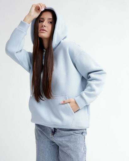 Худі oversize унісекс (чоловічий/жіночий), світло-блакитний 55822, Колір: Блакитний, Розмір: L, зображення 5