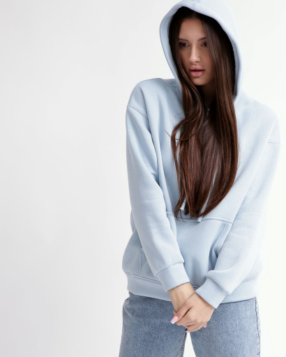 Худі oversize унісекс (чоловічий/жіночий), світло-блакитний 55822, Колір: Блакитний, Розмір: L, зображення 6