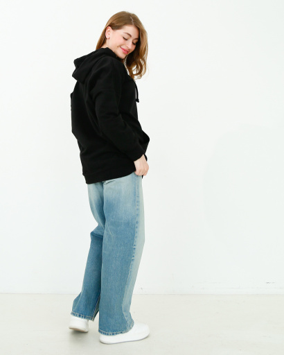 Жіноче чорне худі оверсайз 38150, Колір: Чорний, Розмір: S, зображення 5