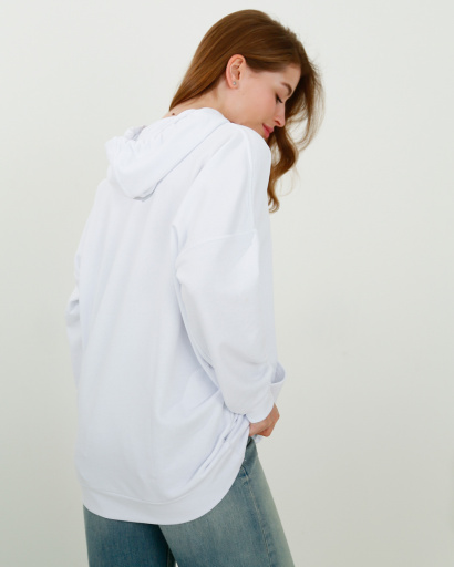 Жіноче біле худі оверсайз 38154, Колір: Білий, Розмір: XS, зображення 5