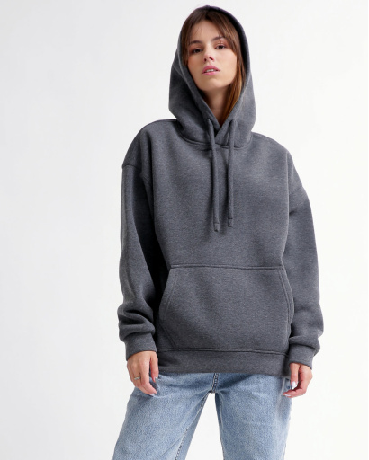 Худі oversize унісекс (чоловічий/жіночий), темно-сірий 55811, Колір: Т. сірий, Розмір: L, зображення 2