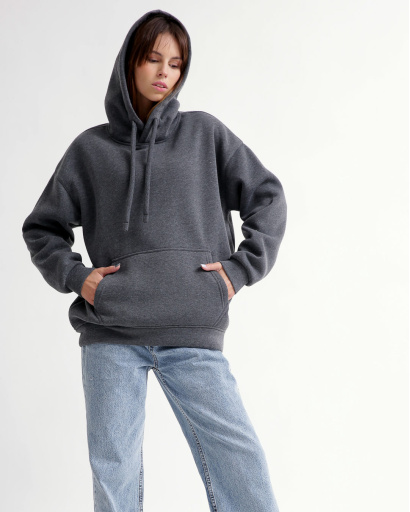 Худі oversize унісекс (чоловічий/жіночий), темно-сірий 55811, Колір: Т. сірий, Розмір: L, зображення 3