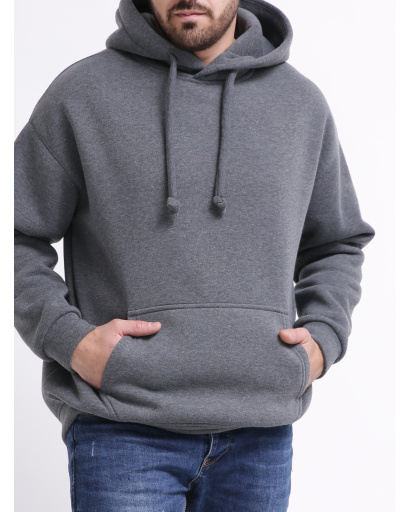 Худі oversize унісекс (чоловічий/жіночий), темно-сірий 55811, Колір: Т. сірий, Розмір: L, зображення 4