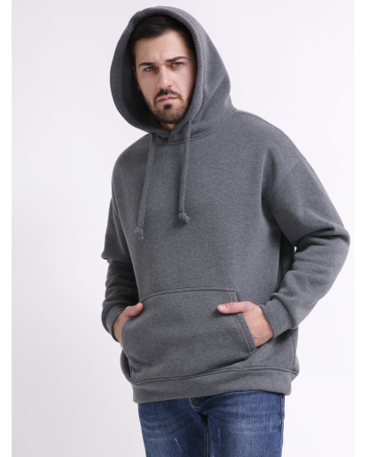 Худі oversize унісекс (чоловічий/жіночий), темно-сірий 55811, Колір: Т. сірий, Розмір: L, зображення 5