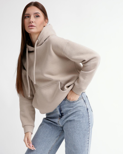 Темно-бежевый худи унисекс 55812, Цвет: Т. бежевый, Размер: XL, изображение 3