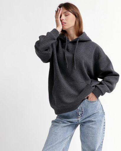 Худі oversize унісекс (чоловічий/жіночий), графіт 55814, Колір: Графіт, Розмір: S, зображення 3