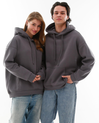 Худі oversize унісекс (чоловічий/жіночий), графіт 55815, Колір: Графіт, Розмір: XL, зображення 2