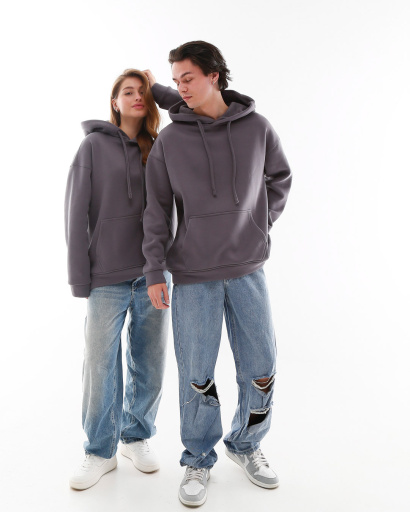 Худі oversize унісекс (чоловічий/жіночий), графіт 55815, Колір: Графіт, Розмір: XL, зображення 4