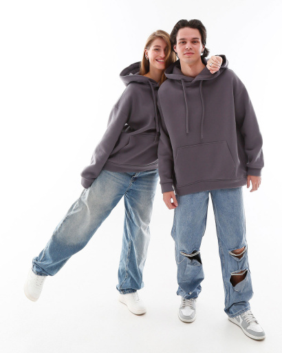 Худі oversize унісекс (чоловічий/жіночий), графіт 55815, Колір: Графіт, Розмір: XL, зображення 5