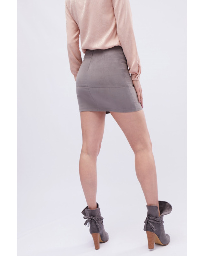 Юбка женская велюровая мини облегающая Carica UB-3236-29 58095, Цвет: Графит, Размер: XS, изображение 2