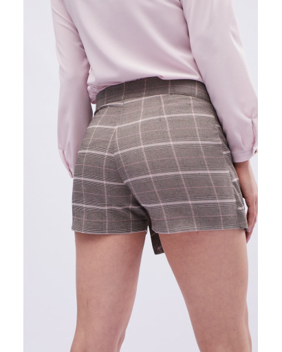 Юбка-шорты женская в клетку Carica UB-3241-4 58121, Цвет: Капучино, Размер: XS, изображение 5