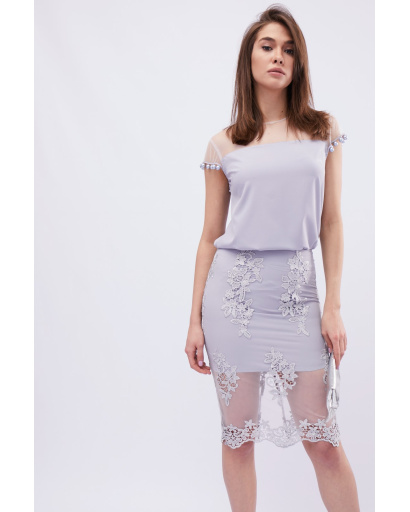 Юбка женская миди кружевная Carica UB-3240-23 58100, Цвет: Лавандовый, Размер: XS, изображение 2