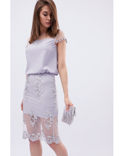 Юбка женская миди кружевная Carica UB-3240-23 58100, Цвет: Лавандовый, Размер: XS, изображение 3