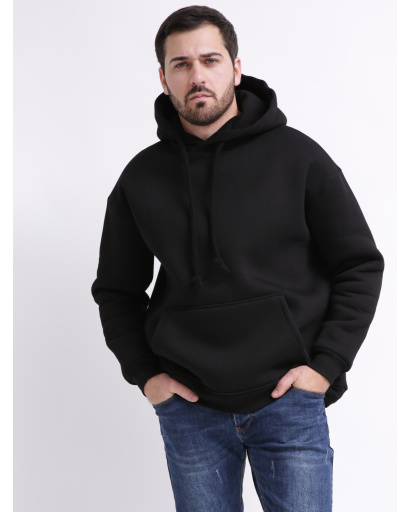 Худі oversize унісекс (чоловічий/жіночий), чорний 55436, Колір: Чорний, Розмір: XS, зображення 3