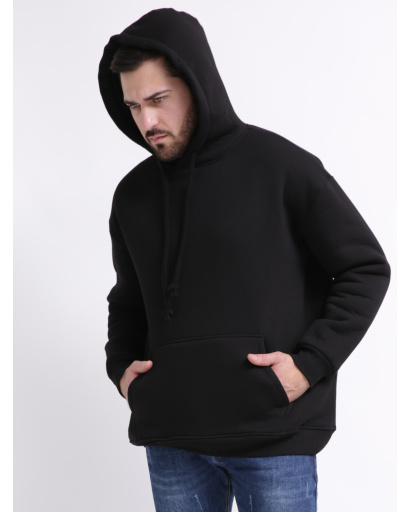 Худі oversize унісекс (чоловічий/жіночий), чорний 55436, Колір: Чорний, Розмір: XS, зображення 4