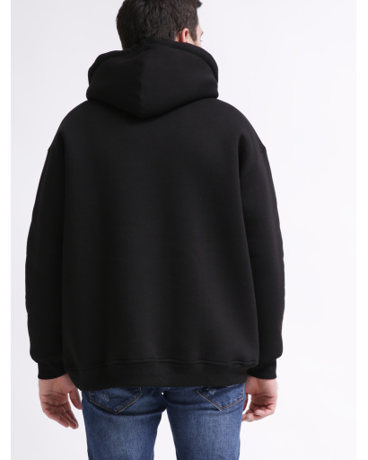 Худі oversize унісекс (чоловічий/жіночий), чорний 55436, Колір: Чорний, Розмір: XS, зображення 5