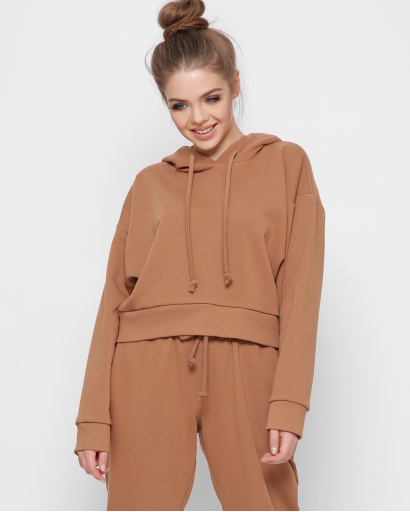 Коричневе оверсайз худі 41788, Колір: Кемел, Розмір: S, зображення 3